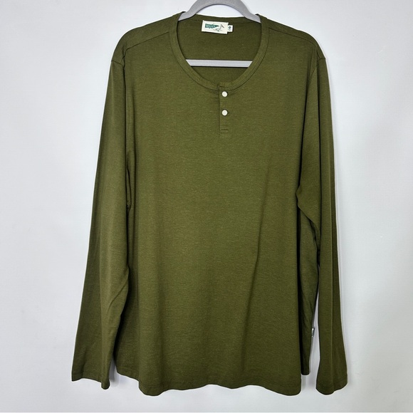 Wellen Organic Cotton Mens Long Sleeve Henley Tee Size XXL - Picture 1 of 4